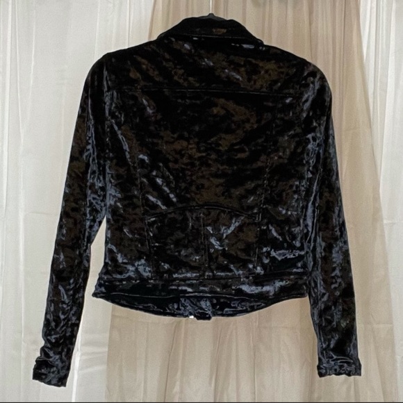 Crushed Velvet Biker Jacket - Picture 4 of 4